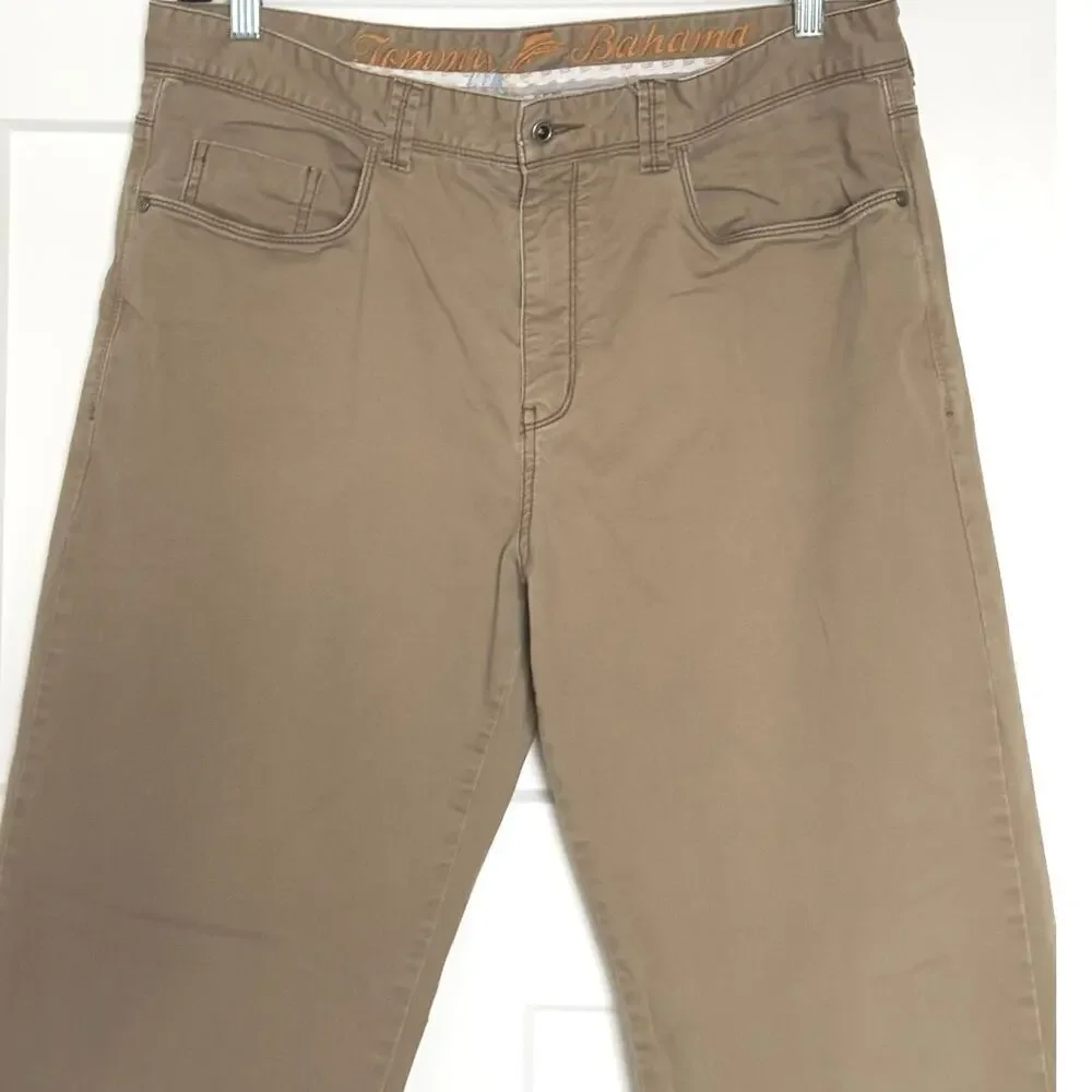 Tommy Bahama Men's Cotton Blend Stretch Straight Leg Jeans Size 36 Khaki
